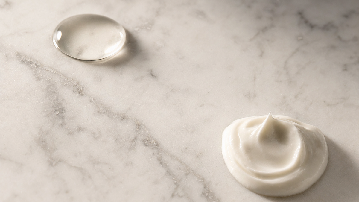 Serum versus cream, side by side
