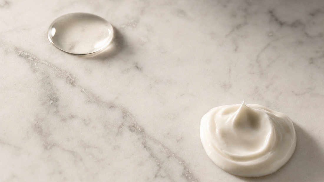 Serum versus cream, side by side