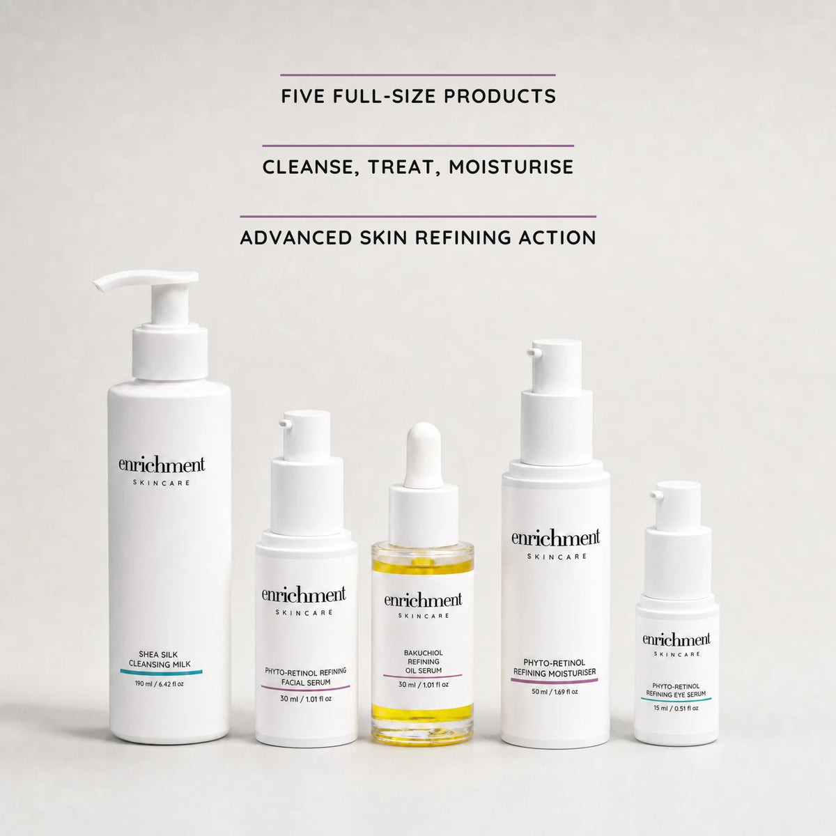 The Phyto-Retinol Set: five full-size products, cleanse, treat and moisturise, advanced skin refining action