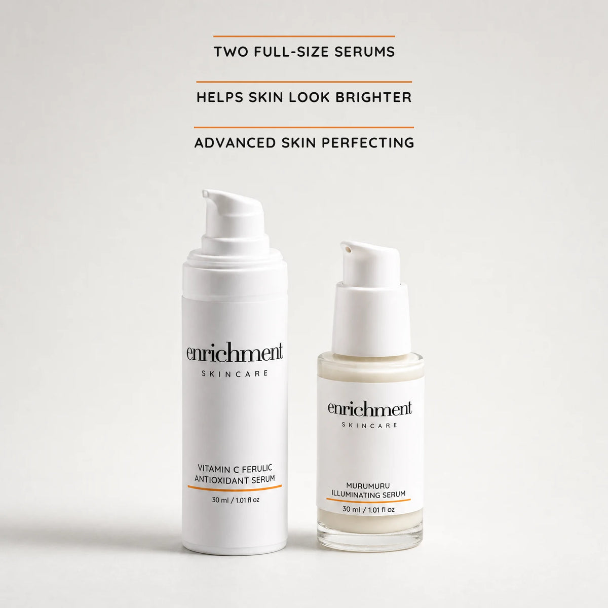 The Illuminating Duo: two full-size serums that help skin look brighter, advanced skin perfecting