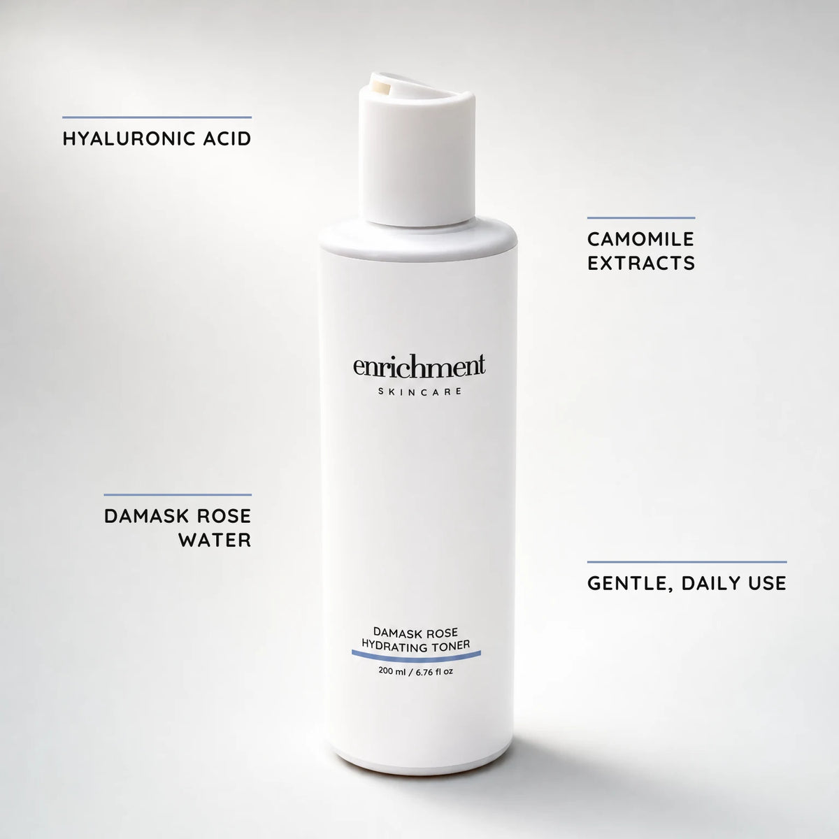Damask Rose Hydrating Toner with key ingredient claims