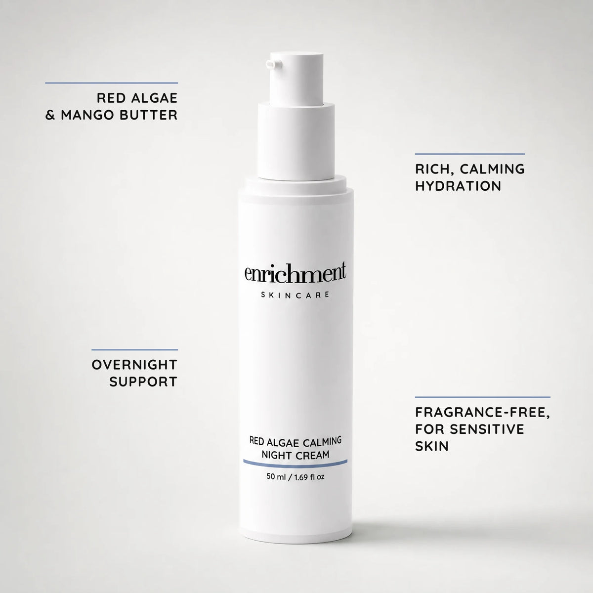 Red Algae Calming Night Cream – key claims