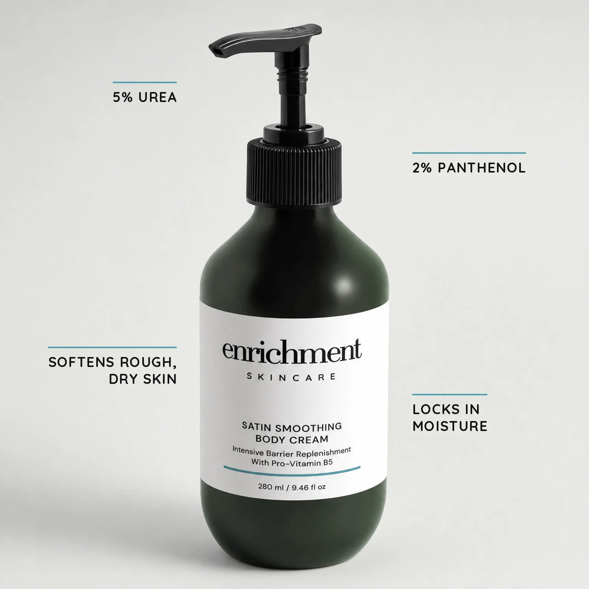 Satin Smoothing Body Cream with key ingredient claims