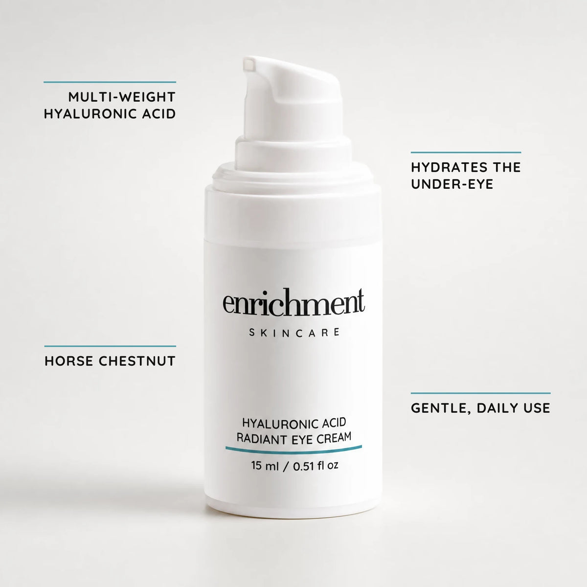 Hyaluronic Acid Radiant Eye Cream with key ingredient claims