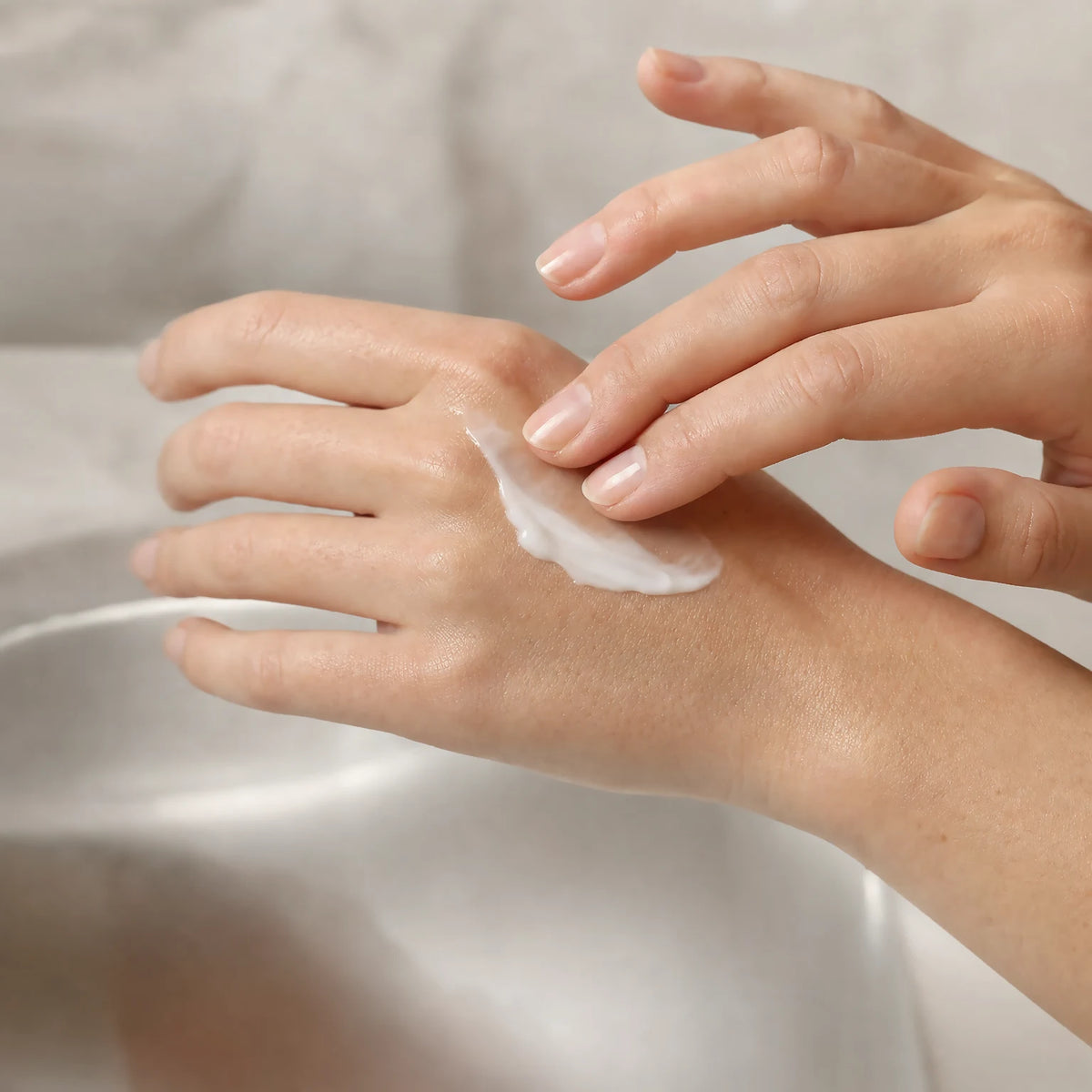 Sylvan Spiced Velvet Hand Cream – applied to skin