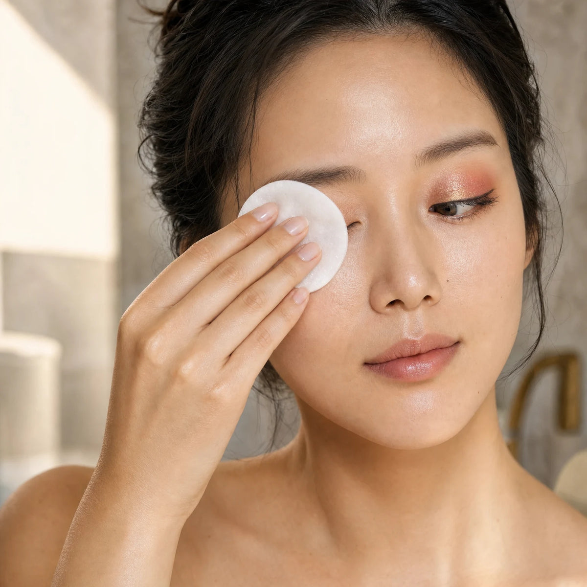 Biphasic Cosmetic Cleanser – applied to skin