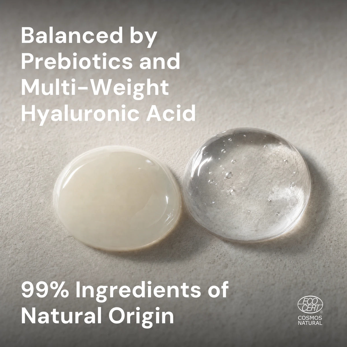 Enrichment Balancing Prebiotic Dew Mist: balanced by prebiotics and multi-weight hyaluronic acid, 99% ingredients of natural origin, Ecocert COSMOS Natural certified