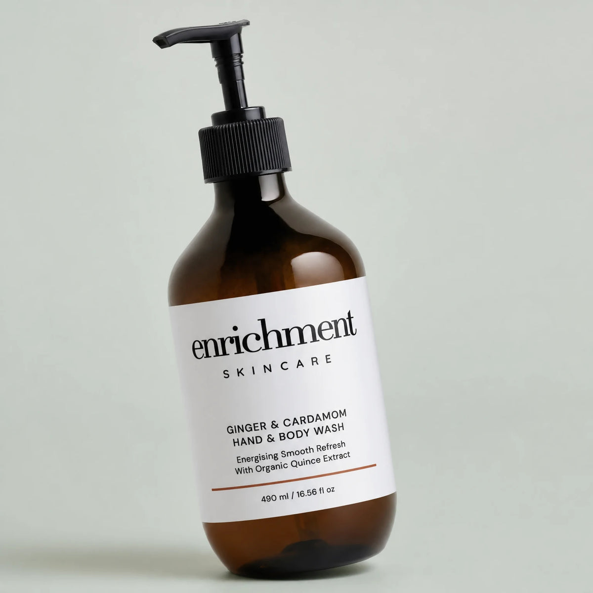 Ginger & Cardamom Hand & Body Wash – packaging close-up