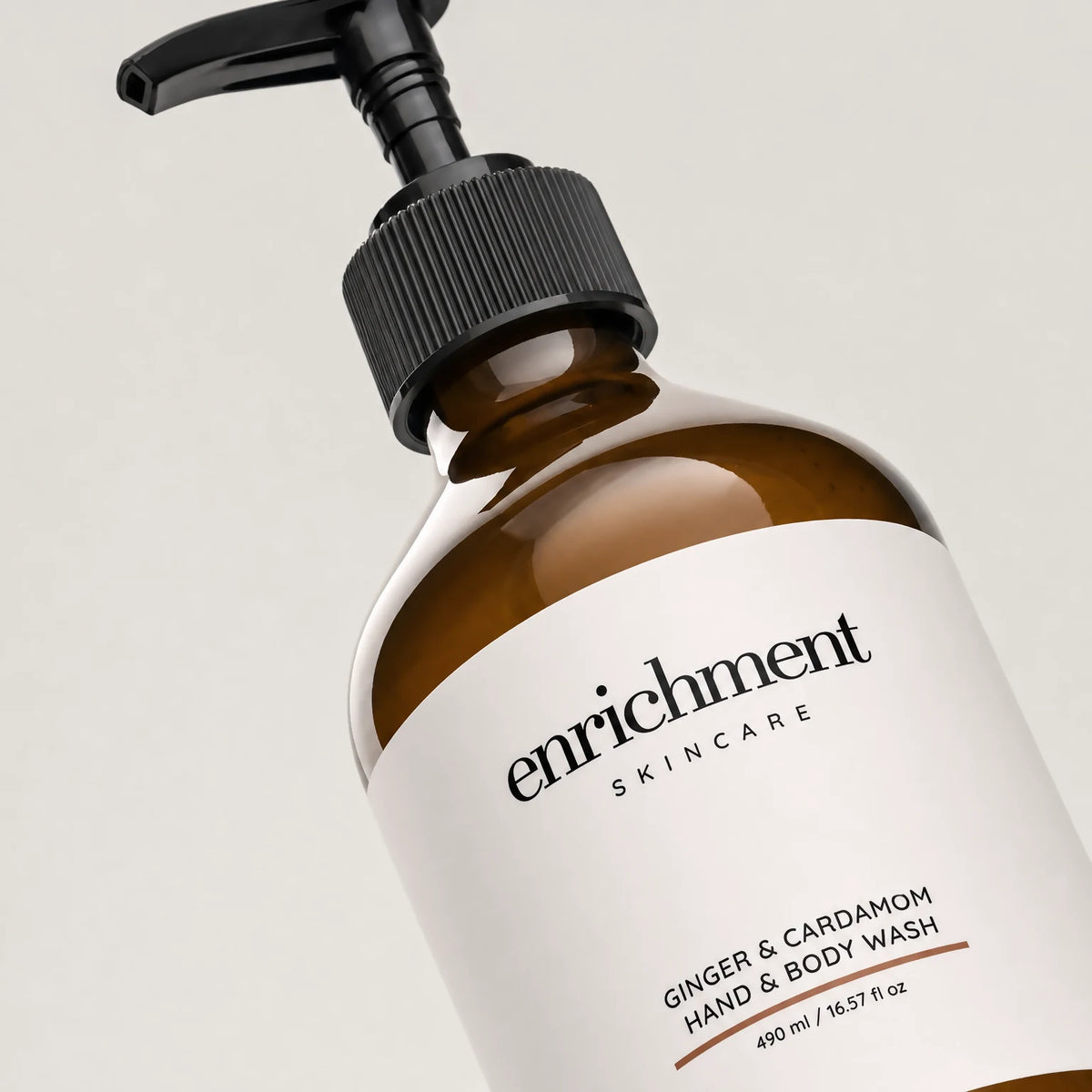 Ginger & Cardamom Hand & Body Wash – packaging close-up