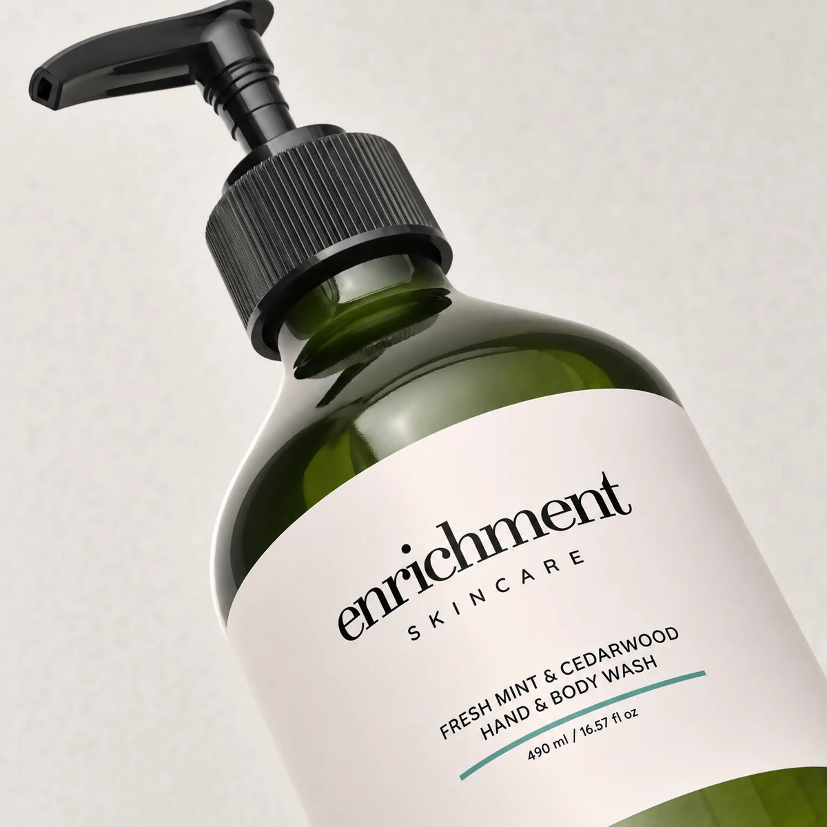 Fresh Mint & Cedarwood Hand & Body Wash – packaging close-up